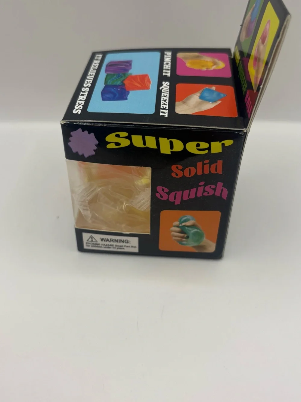 Cube Squeeze Ball with a cute fish inside Toy - Yellow